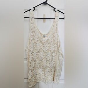 Women’s Soho Lady One Size/Plus Size Cream Colored Sleeveless Coverup.